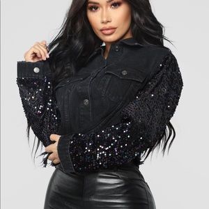 Denim sequin jacket